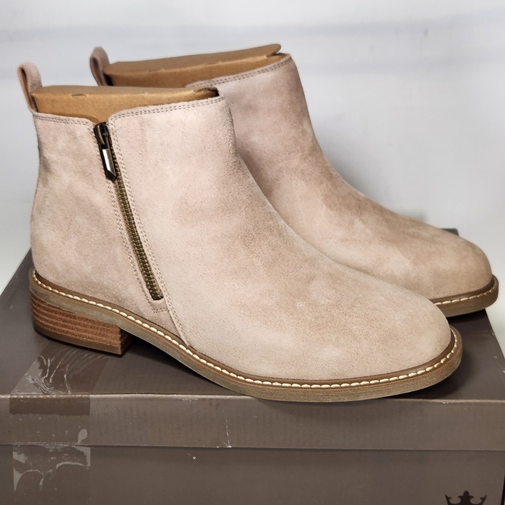 Crown Vintage Booties Women Size 11 Driftwood Suede Gorgie Ankle Boots - Picture 2 of 8